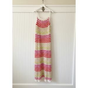 Rachel Zoe · XL · Chevron Crochet Knit Maxi Dress · Multicolored · Boho Resort
